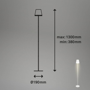 Briloner, LED-Akku-Stehleuchte Kiki, 2.700K, weiß, LED-Akku-Stehleuchte Kiki, 2.700K, weiß