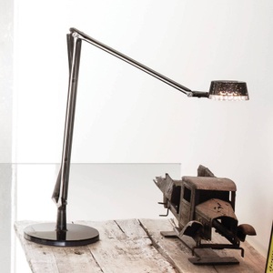 KARTELL, Kartell Aledin Dec Tischleuchte fume, Tischleuchte Aledin DEC LED plastikmaterial grau / LED - runder Diffusor - Kartell grau en plastikmaterial