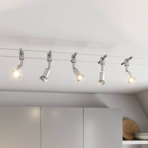 Lampenwelt.com, Seilsystem Rope mit LED-Strahlern, fünfflammig, Seilsystem Rope mit Strahlern, fünfflammig