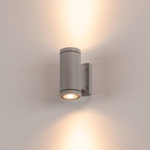Slv, SLV New Myra Wall Up & Down 233114 Außenwandleuchte EEK: abhängig v. Leuchtmittel (A++ - E) Halogen GU10 70 W, SLV Wandlampe Myra, silbergrau, Alu, Breite 8 cm, up/down