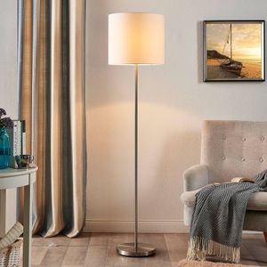 Lampenwelt.com, Parsa - Stehlampe mit Textilschirm in Weiß, Parsa - Stehlampe mit Textilschirm in Weiß