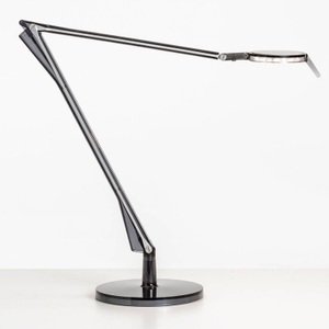 KARTELL, Kartell Aledin Tec Tischleuchte fume, Tischleuchte Aledin TEC LED plastikmaterial grau / LED - flacher Diffusor - Kartell grau en plastikmaterial