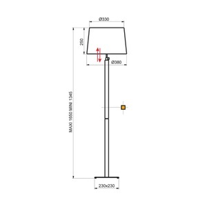 Aluminor, Aluminor Quatro Up Stehlampe eiche hell/chrom, Aluminor Quatro Up Stehlampe eiche hell/chrom