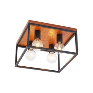 LINDBY, Lindby Miravi Deckenleuchte, vierflammig, Lindby Miravi Deckenleuchte, Holz, vierflammig