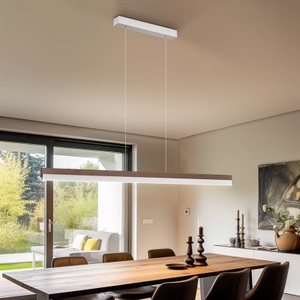 ROTHFELS, Rothfels Keijo LED-Hängelampe nickel/nuss 143 cm, Quitani LED-Hängelampe Keijo, nickel/nuss, 143 cm