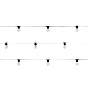 Seletti, Seletti-Bella Vista 10, Hell/Schwarz, Lichtgirlande im Freien Bella Vista CLEAR LED glas plastikmaterial schwarz / für außen - Glühbirnen-Look - Seletti schwarz en plastikmaterial