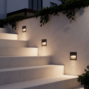 Quadratische LED-Wandeinbaulampe Loya für außen