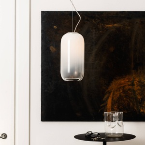 Artemide, Artemide Gople Glas-Pendelleuchte, weiß, Pendelleuchte Gople glas weiß / Glas - H 42 cm - Artemide weiß en glas