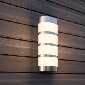 Lampenwelt.com, LED Edelstahl-Außenwandleuchte Leroy, LED Edelstahl-Außenwandleuchte Leroy