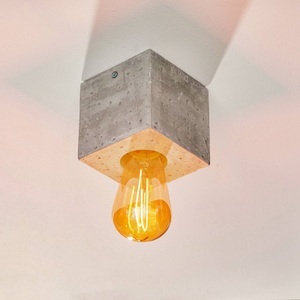 SOLLUX, Deckenleuchte Akira aus Beton in Würfelform, Deckenleuchte Akira aus Beton in Würfelform