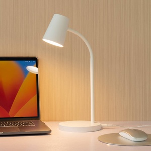 LINDBY, Lindby Ailina LED-Tischlampe, runder Fuß, weiß, Lindby Ailina LED-Tischlampe, runder Fuß, weiß