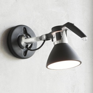 Luceplan, Luceplan Fortebraccio Wandspot Ø 11 cm, schwarz, Luceplan Fortebraccio Wandspot Ø 11 cm, schwarz