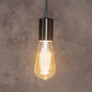 Globo, GLOBO NOEL Hängeleuchte nickel matt, Textil grau, D:100, H:1400, exkl. 1xE27 60W 230V, 