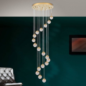 Orion, LED-Hängeleuchte Ball 18-flammig, gold/creme, LED-Hängeleuchte Ball 18-flammig, gold/creme