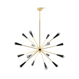 STILNOVO, Stilnovo Sputnik LED-Hängeleuchte, gold/schwarz, Stilnovo Sputnik LED-Hängeleuchte, gold/schwarz