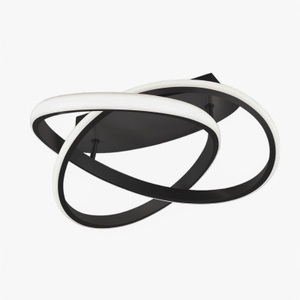 TRIO LEUCHTEN, Design Deckenleuchte schwarz inkl. LED 3-stufig dimmbar - Koers, LED-Deckenlampe Course, schwarz matt, 3.000 K, Ø 45 cm