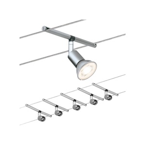 Paulmann, Paulmann Spice Salt LED-Seilsystem, 5flammig, 10m, Paulmann Salt 94145 Seil-Komplettsystem GU5.3 50 W LED Chrom (matt)