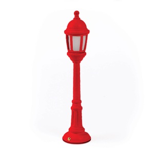 Seletti, Street Lamp Outdoor Lampe ohne Kabel / H 42 cm - USB Aufladung - Seletti rot en plastikmaterial, Kabellose, wiederaufladbare Außenlampe Street Lamp Outdoor plastikmaterial rot / H 42 cm - USB Aufladung - Seletti rot en plastikmaterial