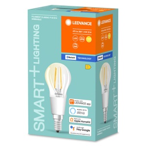 LEDVANCE, LEDVANCE LED-Leuchtmittel EEK: E (A - G) 4058075609655 E14 4 W Warmweiß, Ledvance Smart+ BT E14 Birne Fadenlampe 4W 470lm - 827 Extra Warmweiß | Dimmbar - Ersatz für 40W