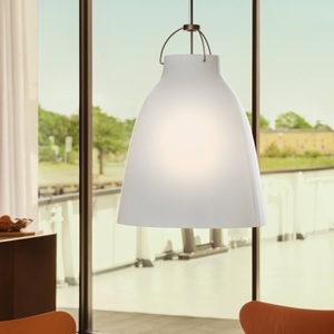 Fritz Hansen, Fritz Hansen-Caravaggio Opal Deckenleuchte P3 6m Kabel, Weiss, FRITZ HANSEN Caravaggio P3 Opalglas Ø 40 cm