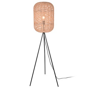 XXXLutz, XXXLutz Stehleuchte , 403000132 Runa , Schwarz , Naturmaterialien , 150 cm , 004102104404, Stehleuchte Runa mit Sisalschirm