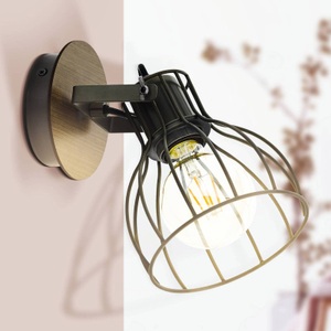 Eglo, Wandlampe Sambatello mit Käfigschirm, einflammig, Eglo Spot Sambatello
