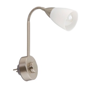 Briloner, Dimmbare Steckerleuchte Dimmi nickel matt, Dimmbare Steckerleuchte Dimmi nickel matt