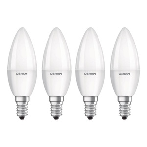 Osram, LED Lampe in Kerzenform Retrofit, 5,7 Watt, E14, warmweiß, matt, 4 Stück, OSRAM LED-Kerze E14 Base Retro 4,9W 4er 2.700K