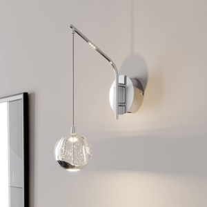 LED-Wandlampe Hayley m. hängender Kugel, chrom