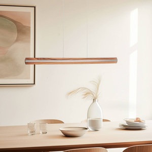 quitani, Quitani Elis LED-Hängelampe Nussbaum/nickel 118 cm, Quitani Elis LED-Hängelampe Nussbaum/nickel 118 cm