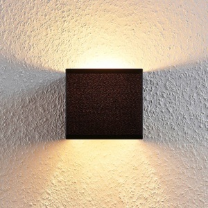 Lampenwelt.com, Stoff-Wandlampe Adea mit Schalter, 13 cm, schwarz, Stoff-Wandlampe Adea mit Schalter, 13 cm, schwarz