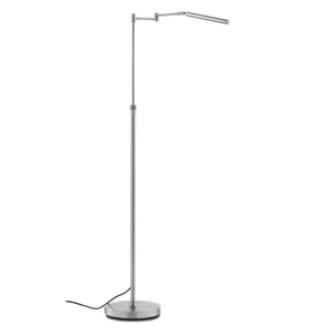 FISCHER&HONSEL GMBH, LED-Stehleuchte Nami mit Fußdimmer, nickelfarben, LED-Stehleuchte Nami mit Fußdimmer, CCT, nickel