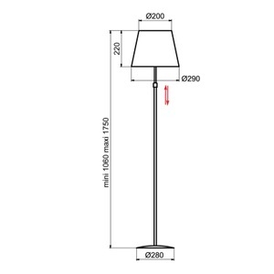 Aluminor, Aluminor Store Stehlampe, alu/taupe, Aluminor Store Stehlampe, alu/taupe