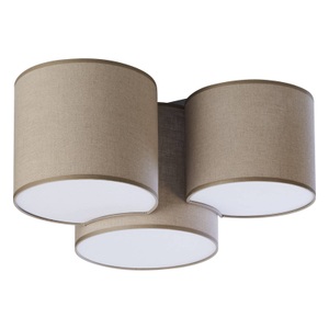 EULUNA, Deckenleuchte Mona Nature, 3-flg., braun, Deckenleuchte Mona Nature, 3-flg., Leinen natur