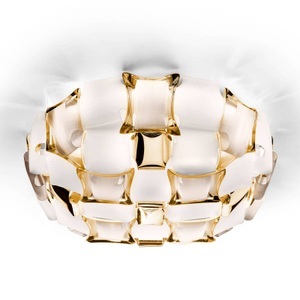 SLAMP, Slamp Mida Deckenleuchte, Ø 67 cm, gold/weiß, Slamp Mida Deckenleuchte, Ø 67 cm, gold/weiß
