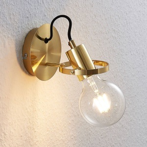LINDBY, Lindby Mirtel Wandleuchte in Messing matt, Lindby Mirtel Wandleuchte in Messing matt