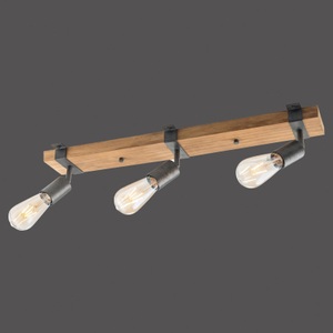 Paul Neuhaus, Wandleuchte Holz mit Stahl 3-Licht verstellbar - Maris