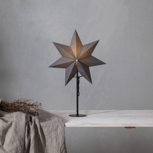 Star Trading, Standstern Mixa Metall/Papier schwarz/dunkelgrau, Standstern Mixa Metall/Papier schwarz/dunkelgrau