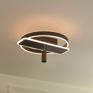 LUCANDE, Lucande Damivan LED-Deckenlampe, rund, schwarz, Lucande Damivan LED-Deckenlampe, rund, schwarz