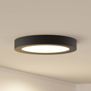 PRIOS, Prios Finto LED-Deckenlampe, IP44, CCT, 24,5 cm, Prios LED-Deckenlampe Edwina, schwarz, 24,5 cm, CCT, dimmbar