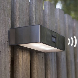 Eco-Light, Solarbetriebene LED-Sensor-Außenwandleuchte Brick, Lutec Brick P9085 Solar-Außenwandleuchte mit Bewegungsmelder 1.5 W Naturweiß Edelstahl