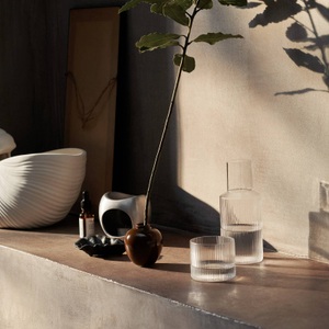 ferm living, Ripple Low Glas / 4er Set - Ø 7,6 x H 6,1 cm (20 cl) - Ferm Living transparent en glas, Glas Ripple Low glas transparent / 4er Set - Ø 7,6 x H 6,1 cm (20 cl) - Ferm Living transparent en glas