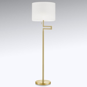 Knapstein, Ausrichtbare LED-Stehlampe Lilian, messing matt, Stehleuchte Lilian mit LED-Dimmer, messing matt