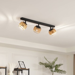 LINDBY, Lindby Deckenleuchte Ediz, 3-flammig, mehrlagige Holzschirme, Lindby Deckenleuchte Ediz, 3-flammig, GU10, Holz, 73 cm lang