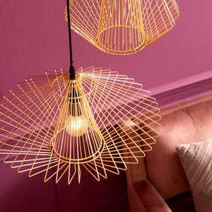 Kare Design, Hängeleuchte Modo Wire Round gold, Hängeleuchte Modo Wire Round gold