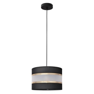 EULUNA, Hängelampe Helen Textilschirm schwarz-gold Ø 25 cm, 