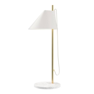 Louis Poulsen, Louis Poulsen-Yuh Table Lamp, Brass/White, Tischleuchte Yuh LED metall stein weiß LED / Sockel Marmor - Verstellbar - Louis Poulsen weiß en stein