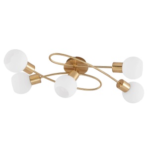 LINDBY, Lindby LED-Deckenlampe Elaina 5fl lang, messing, Lindby Deckenlampe Elaina 5fl lang, messing
