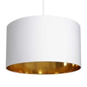 EULUNA, Hängelampe Soho zylindrisch 1fl. Ø 40cm weiß/gold, Hängelampe Soho zylindrisch 1fl. Ø 40cm weiß/gold