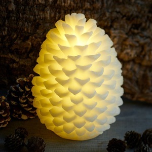 Sirius, Sirius LED Wachs Tannenzapfen Weiss, LED-Kerze Clara in Zapfenform, Höhe 20 cm